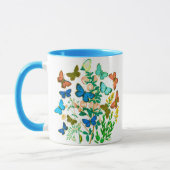 Mug Papillons et Fleur sauvage Vintage Botanique (Gauche)