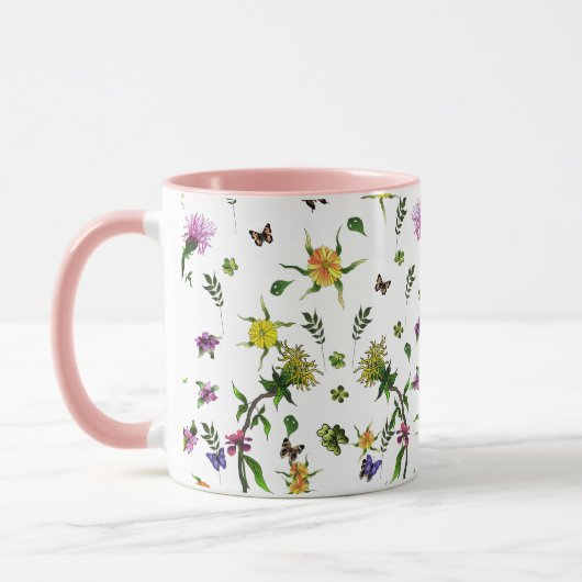 Mug Papillons et fleurs (Gauche)