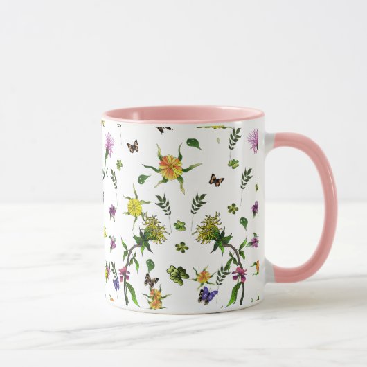 Mug Papillons et fleurs (Droite)