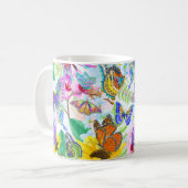 Mug Papillons et fleurs (Devant gauche)