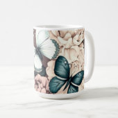 Mug Papillons et fleurs brunes (Devant droit)