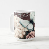Mug Papillons et fleurs brunes (Devant gauche)