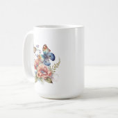 Mug Papillons et fleurs Verdure (Devant gauche)
