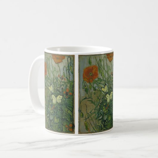 Mug Papillons et papillons par Vincent van Gogh (Devant gauche)