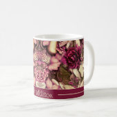 Mug Papillons Et Roses De Collage Décoratifs (Devant droit)