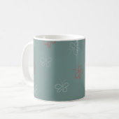 Mug Papillons Étoiles Vert Sauge (Devant gauche)