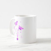 Mug Papillons Fleur Rose Violet Fille Fils (Devant gauche)