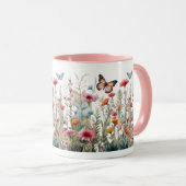 Mug Papillons fleur sauvage Fleurs de champs Thé de ca (Devant droit)