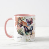 Mug Papillons Fleurissent Joli Nom (Gauche)