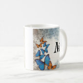 Mug Papillons floraux bleus (Devant droit)