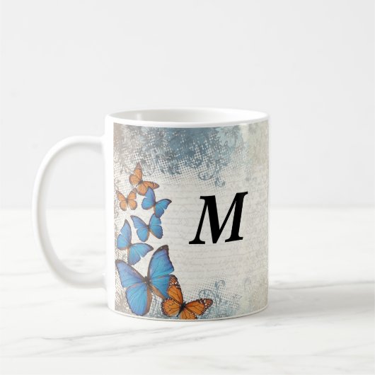 Mug Papillons floraux bleus (Gauche)