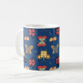 Mug Papillons géométriques sur le bleu (Devant gauche)