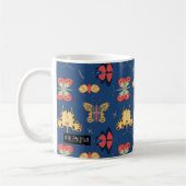 Mug Papillons géométriques sur le bleu (Gauche)