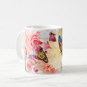 Mug Papillons Monarques D'Aquarelle Dans Le Jardin Fle (Devant gauche)