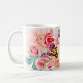 Mug Papillons Monarques D'Aquarelle Dans Le Jardin Fle (Gauche)