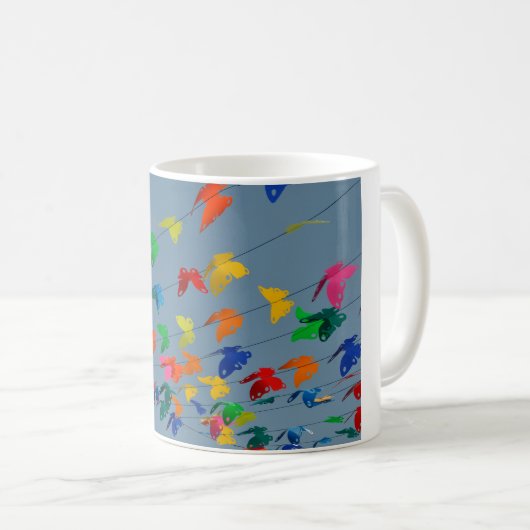 Mug papillons multicolores (Devant droit)