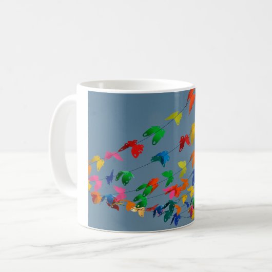 Mug papillons multicolores (Devant gauche)