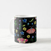 Mug Papillons multicolores : Motif transparent (Devant gauche)