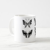 Mug Papillons noirs et blancs (Devant gauche)