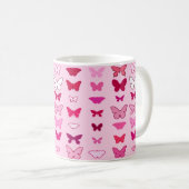 Mug Papillons, nuances roses et fuchsia (Devant droit)