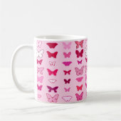 Mug Papillons, nuances roses et fuchsia (Gauche)