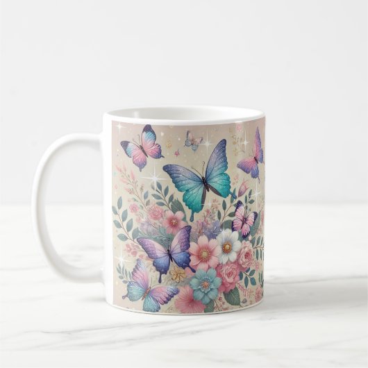 Mug Papillons Pastel & Parties scintillant Plaisir Flo (Gauche)