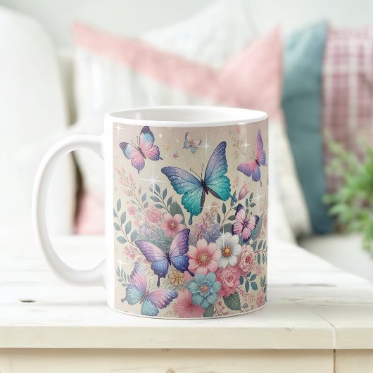 Mug Papillons Pastel & Parties scintillant Plaisir Flo