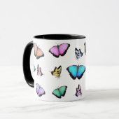 Mug Papillons Pastel personnalisés (Devant gauche)