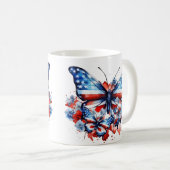 Mug Papillons Patrotiques États-Unis Drapeau Juillet 4 (Devant droit)
