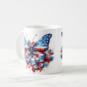 Mug Papillons Patrotiques États-Unis Drapeau Juillet 4 (Devant gauche)