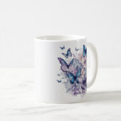 Mug Papillons personnalisés Purple Nom Fille (Devant droit)