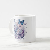 Mug Papillons personnalisés Purple Nom Fille (Devant gauche)