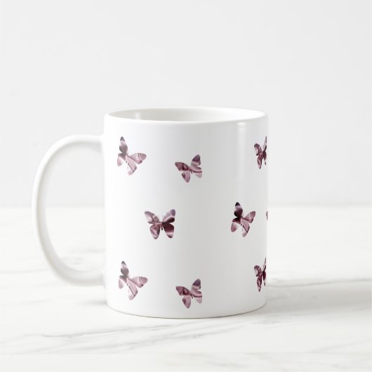 Mug Papillons Pink Satin Volant Animal Feminine (Gauche)