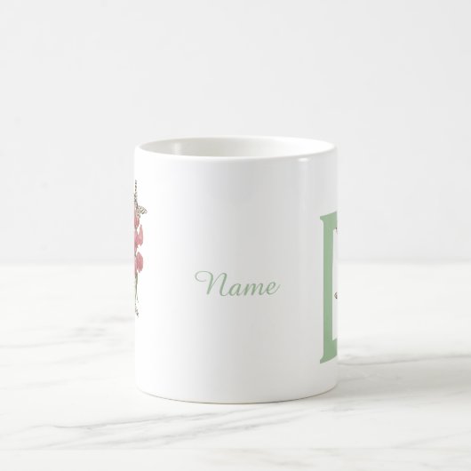 Mug Papillons Pois doux Monogramme Nom initial D (Centre)