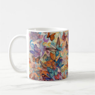 Mug Papillons psychédéliques fleurs coloré énergétique