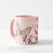 Mug Papillons rose tendre (Devant gauche)