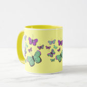 Mug Papillons roses et verts (Devant gauche)