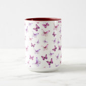 Mug Papillons roses jolis personnalisés avec poignée c (Centre)