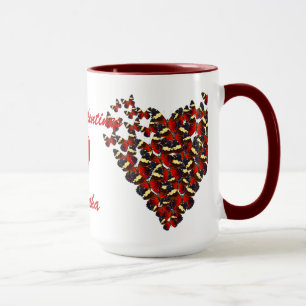 Mug Papillons rouges & coeur d'amour Valentines