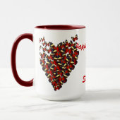 Mug Papillons rouges & coeur d'amour Valentines (Gauche)