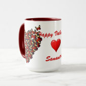 Mug Papillons rouges & coeur d'amour Valentines (Devant gauche)