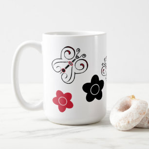 Mug Papillons rouges et noirs et positions