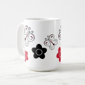 Mug Papillons rouges et noirs et positions (Devant gauche)