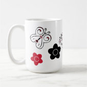 Mug Papillons rouges et noirs et positions (Gauche)