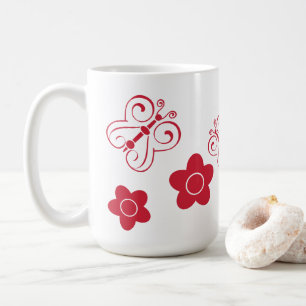 Mug Papillons rouges et positions