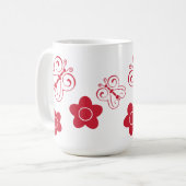 Mug Papillons rouges et positions (Devant gauche)
