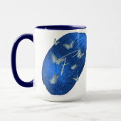 Mug Papillons Royal Bleu Initiales Lettre F Monogramme (Gauche)