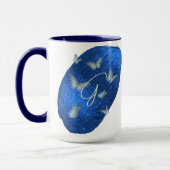 Mug Papillons Royal Bleu Initiales Lettre G Monogramme (Gauche)