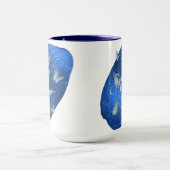 Mug Papillons Royal Bleu Initiales Lettre H Monogramme (Centre)