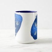Mug Papillons Royal Bleu Initiales Lettre S Monogramme (Centre)